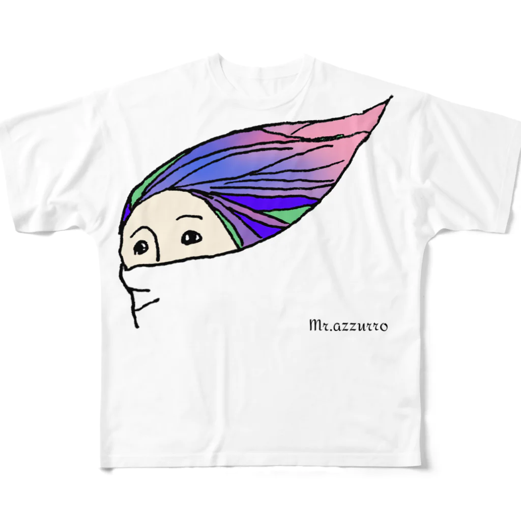 Mr.azzurroの風と髪 All-Over Print T-Shirt