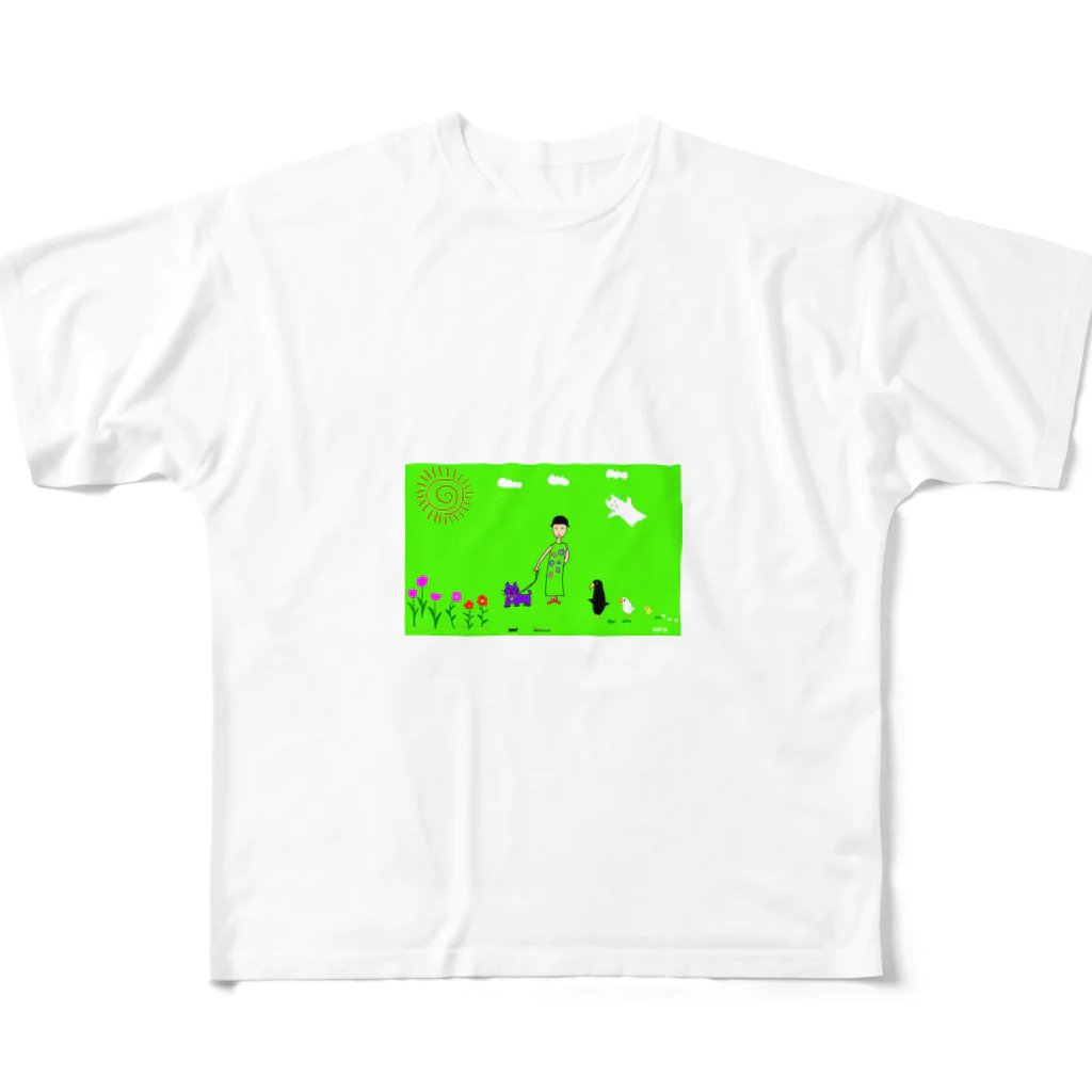 erumaのIn my Dream green フルグラフィックTシャツ