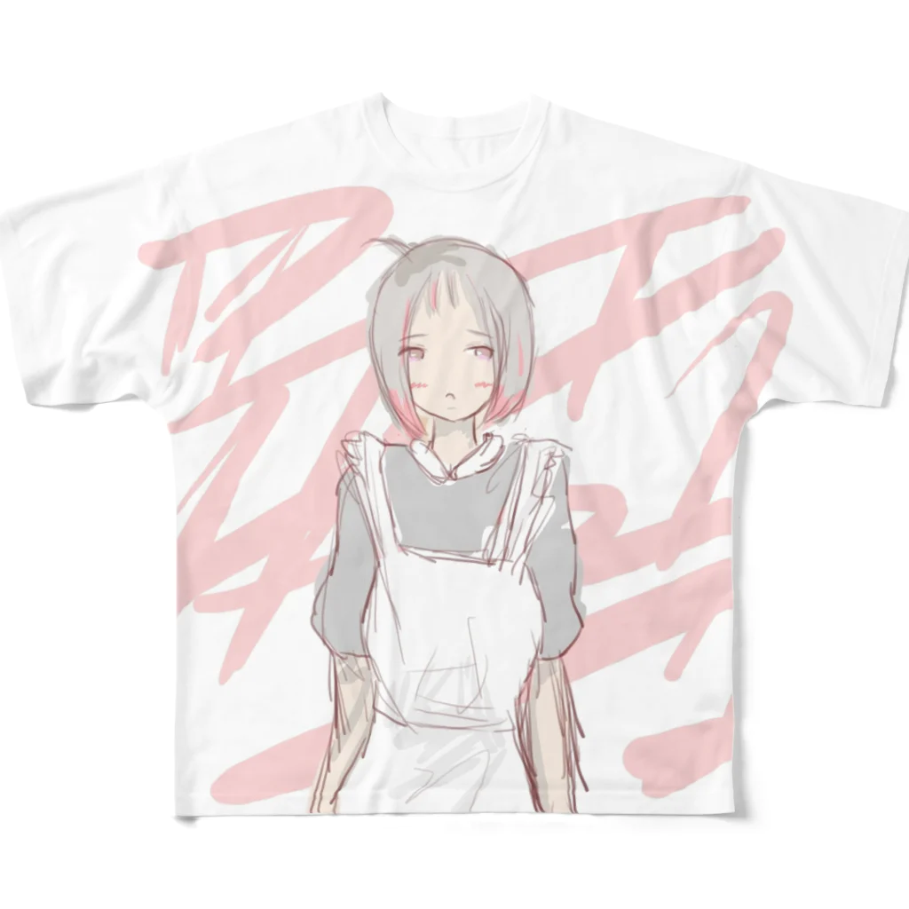 林田虚構のやさぐれメイドさん All-Over Print T-Shirt