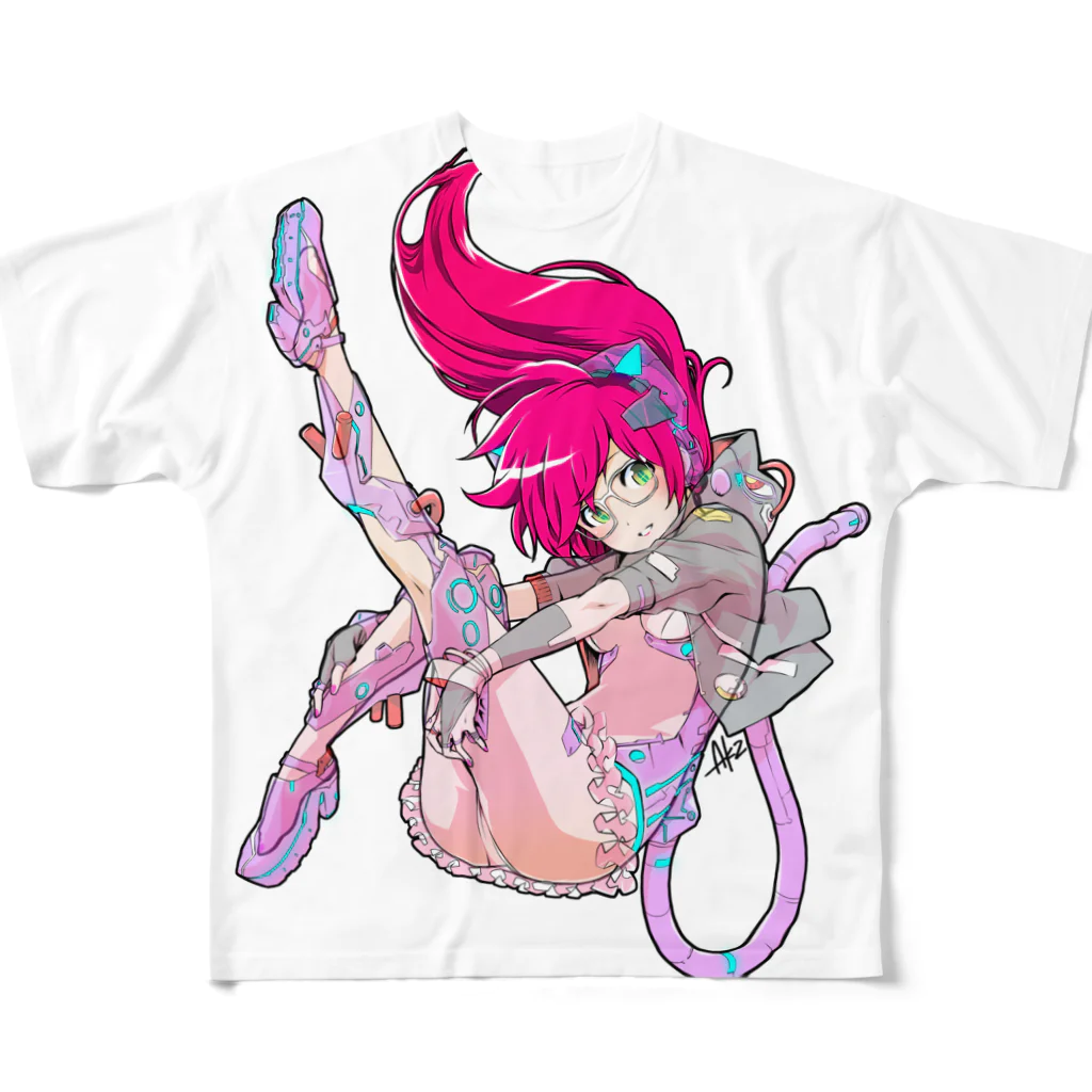 ak2/shopのskeleton girl01 フルグラフィックTシャツ