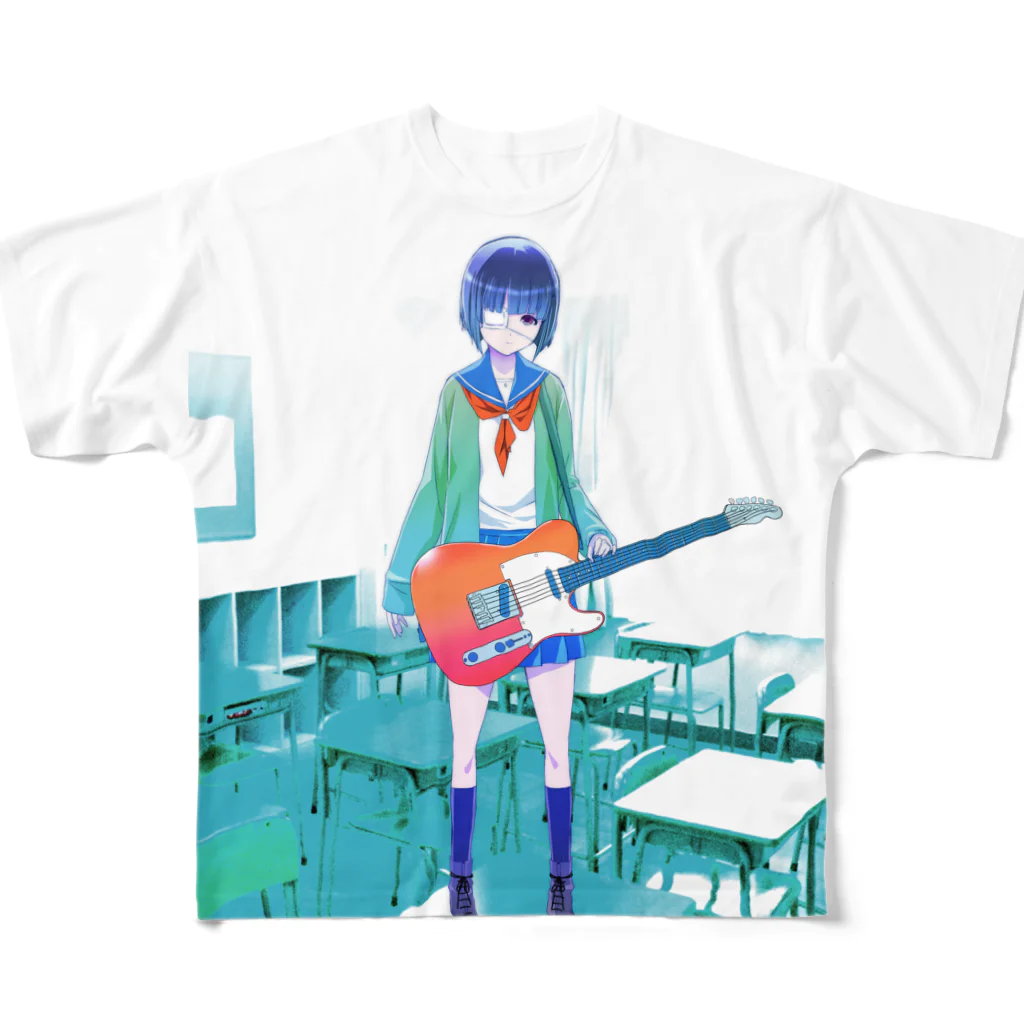 ak2/shopのテレキャスター眼帯少女 フルグラフィックTシャツ