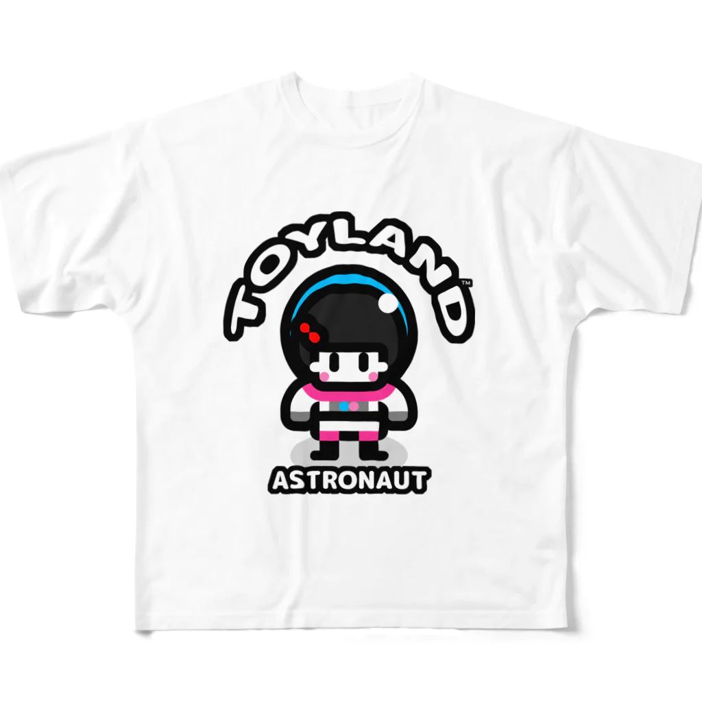 カワイイ オシャレ ポップ な TOYLANDのTOYLAND 宇宙飛行士ちゃん フルグラフィックTシャツ