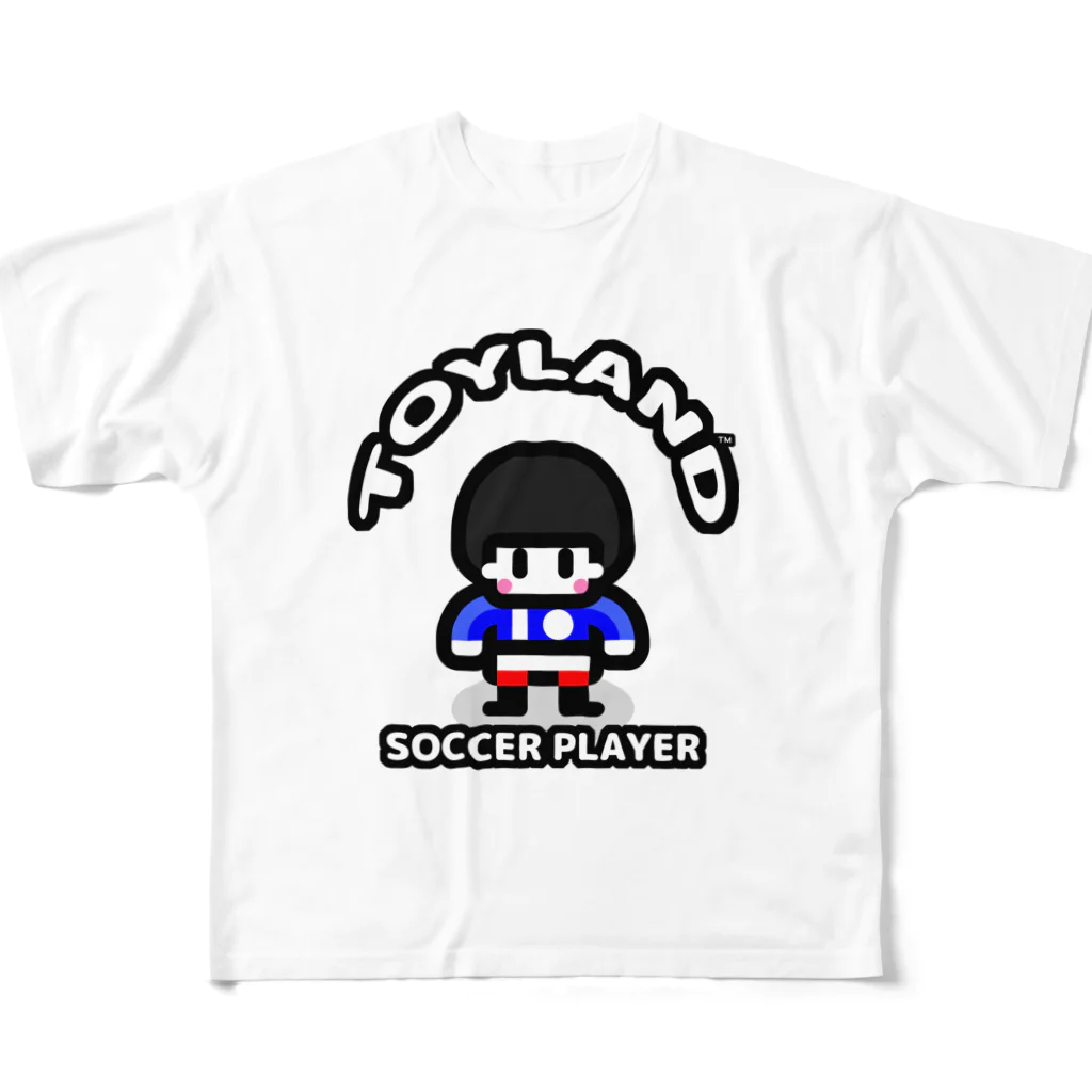 カワイイ オシャレ ポップ な TOYLANDのTOYLAND サッカーくん フルグラフィックTシャツ