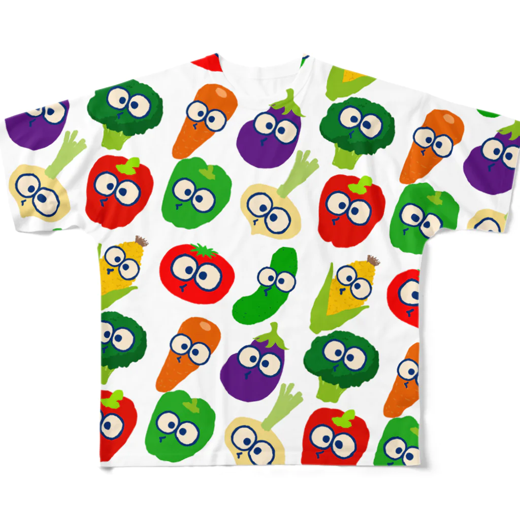 MichaelYoshibaマイケルヨシバのベジちゃんずがいっぱい All-Over Print T-Shirt