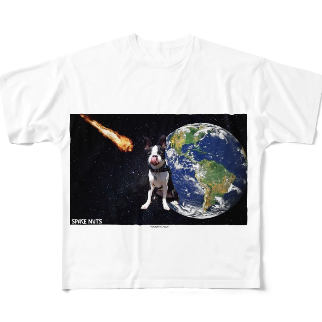 結崎 剛のSPACE NUTS（地球の危機） フルグラフィックTシャツ