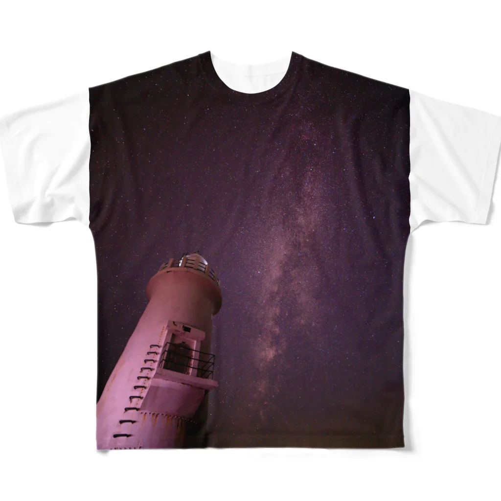 ASKDの灯台と天の川 フルグラフィックTシャツ