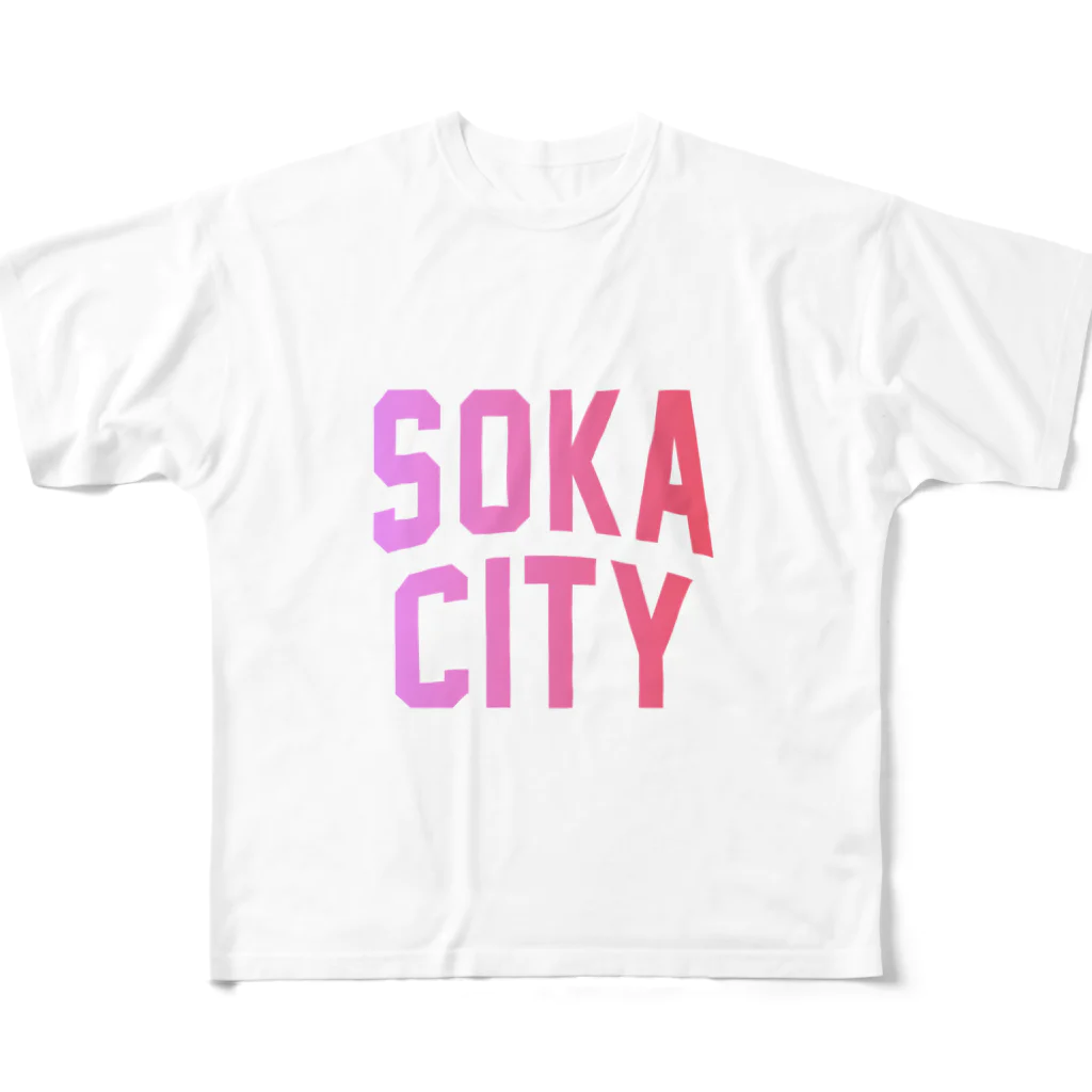 JIMOTOE Wear Local Japanの草加市 SOKA CITY All-Over Print T-Shirt