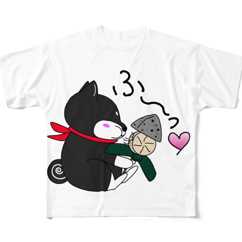 黒柴の梅吉でやんすのちゃっぶい季節にはおでんが1番！ フルグラフィックTシャツ