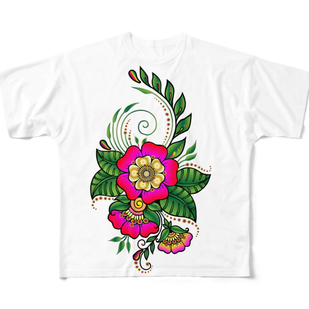 isao130の花-02 フルグラフィックTシャツ