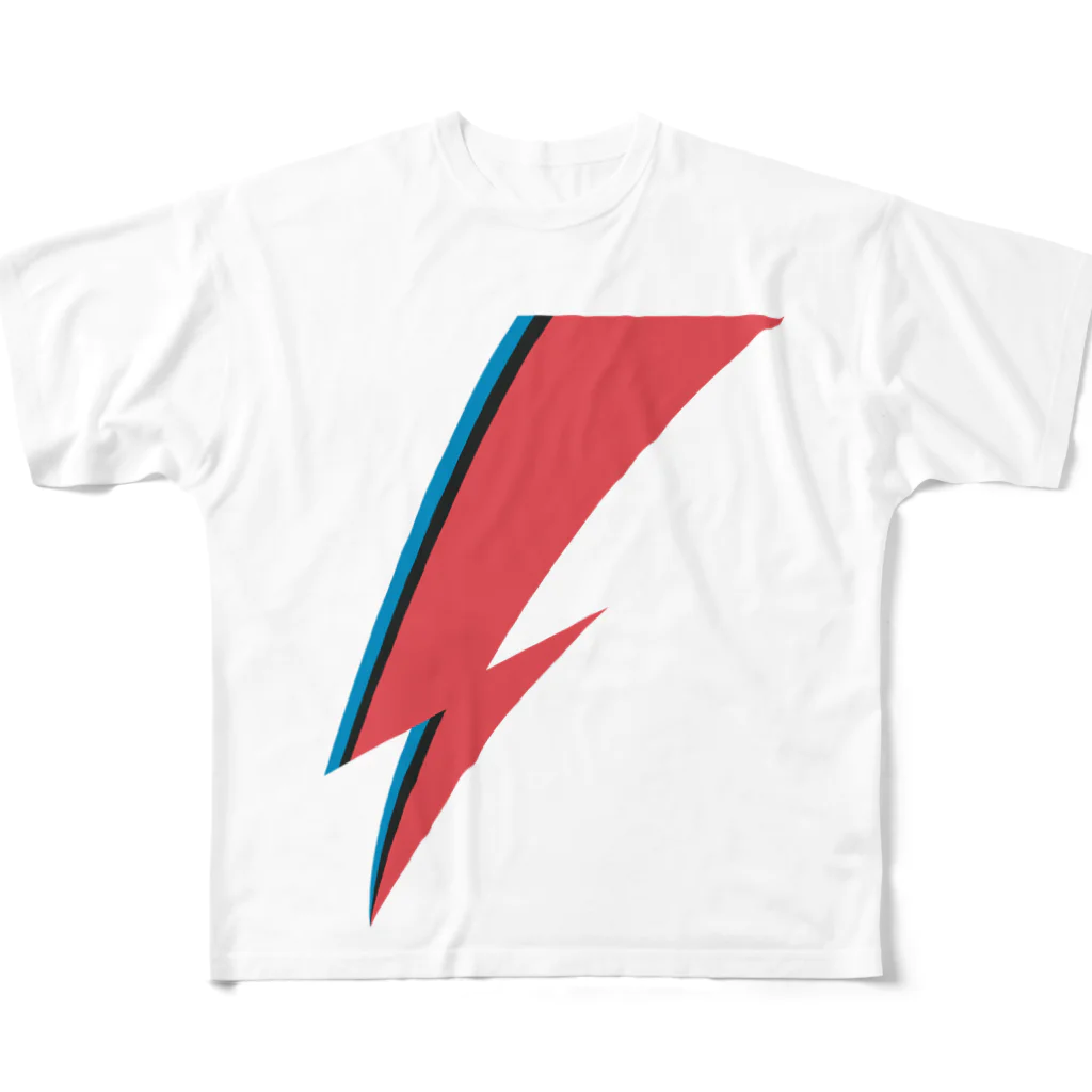 DRIPPEDのLIGHTNING BOLT -GLAM ROCK MAKE UP- フルグラフィックTシャツ