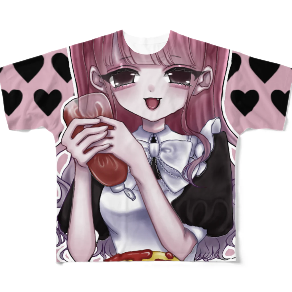 纈珠✝︎のもえもえきゅん♥ フルグラフィックTシャツ