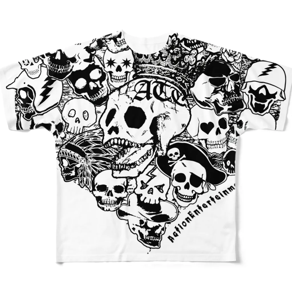 ATTactionのATTドクロ（集合）Tシャツ All-Over Print T-Shirt