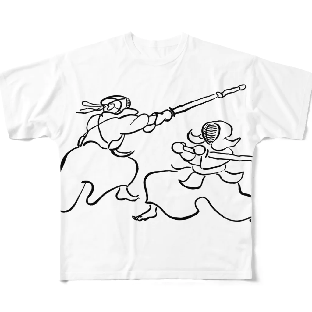 伊勢守 isenokami  剣道 x 日常  kendo inspired.のLife with kendo (nukido) フルグラフィックTシャツ