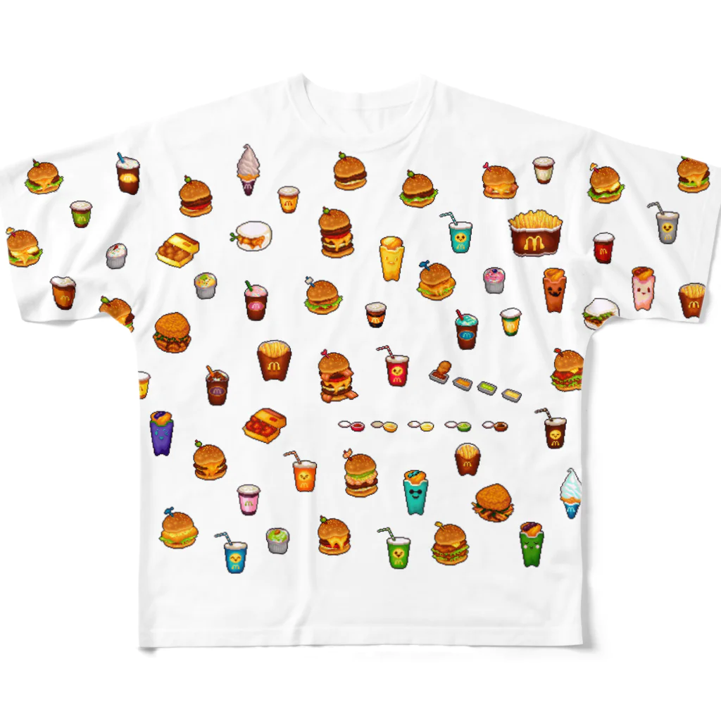 どっと屋のFast food menu フルグラフィックTシャツ