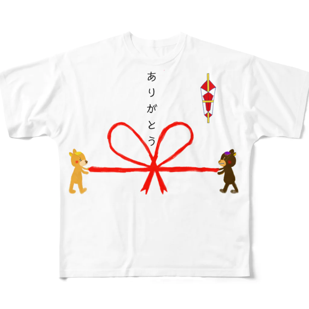 くまのマーク&マクセニのありがとう All-Over Print T-Shirt