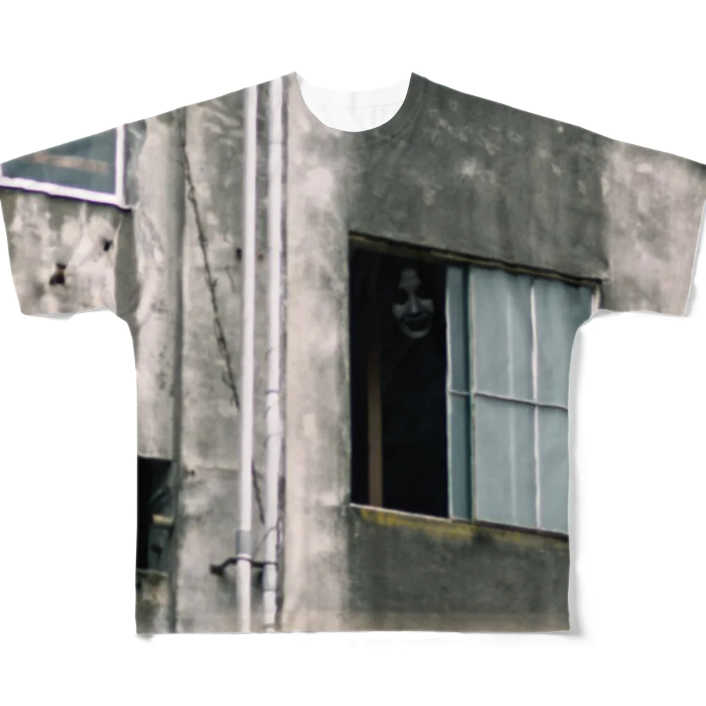 ハラシバキ商店の心霊写真(窓の女) All-Over Print T-Shirt