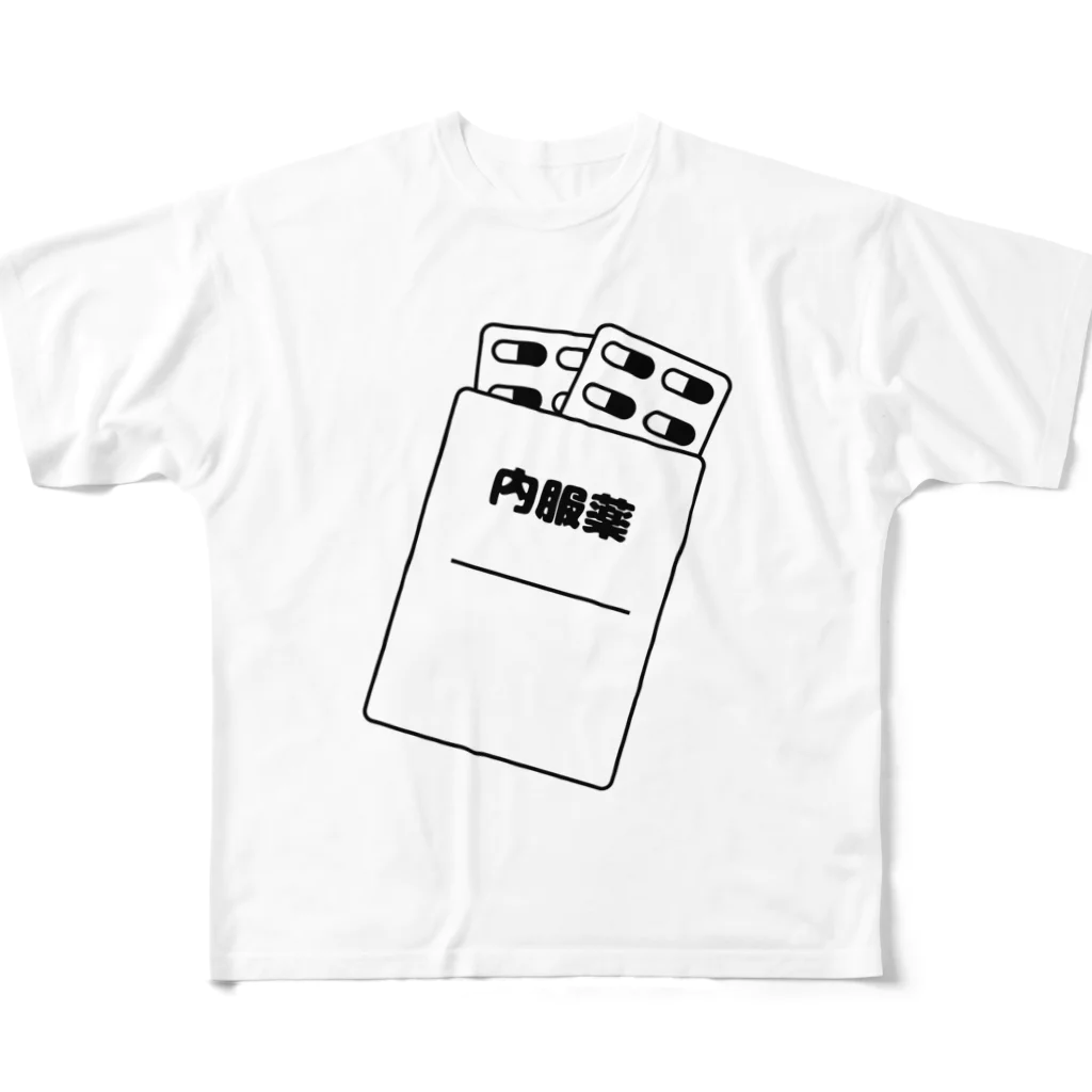 KYUBEYの内服薬 フルグラフィックTシャツ