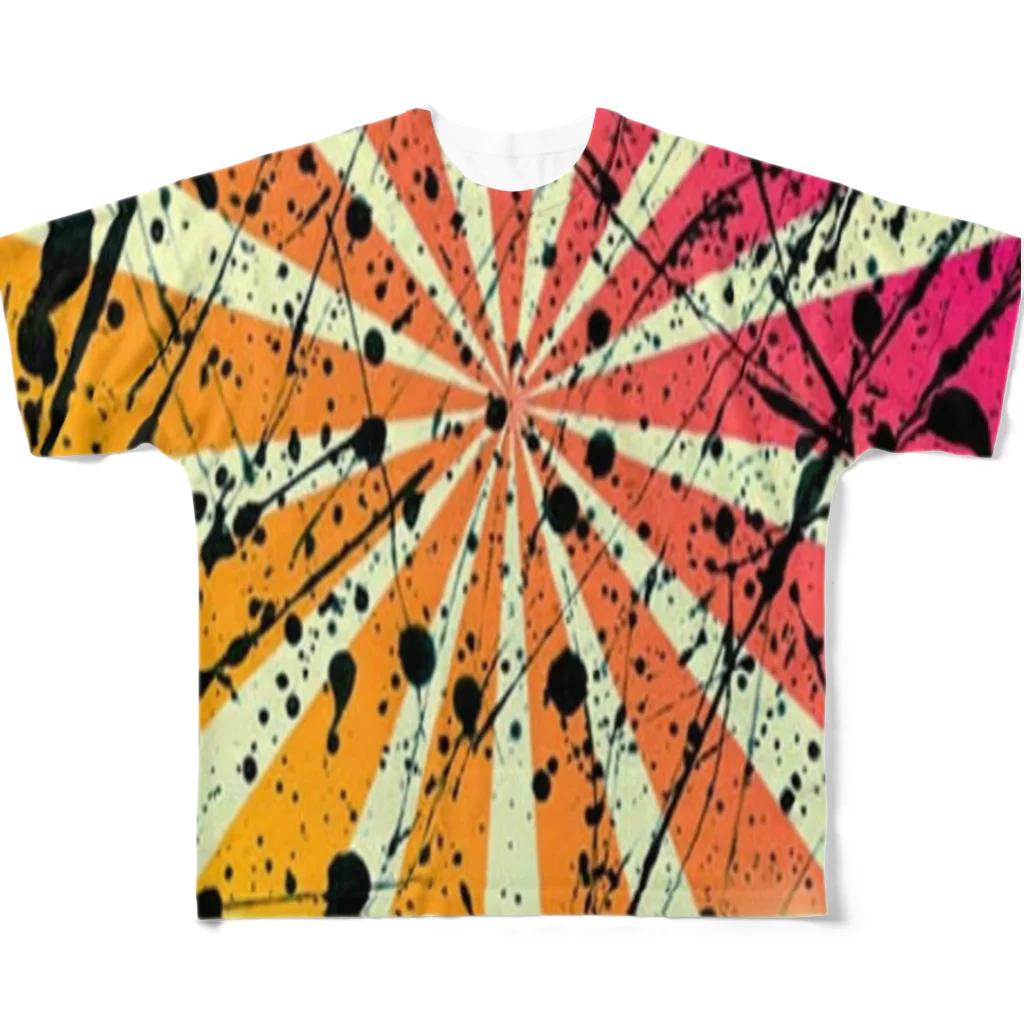 グリオショップの日章旗ペンキ染め All-Over Print T-Shirt