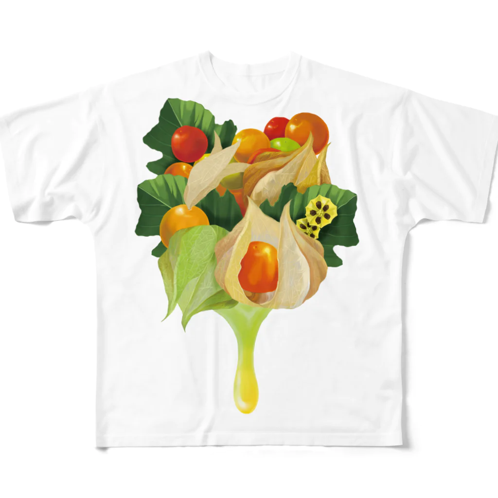 カワウソとフルーツの【forseasons】フィサリス All-Over Print T-Shirt