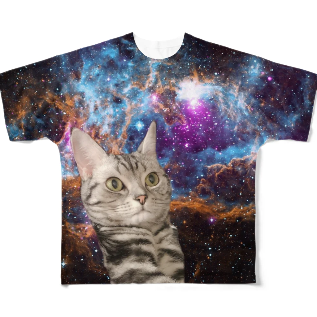 🥐🍞ちょきぷり🍞🥐のうちの宇宙猫 All-Over Print T-Shirt