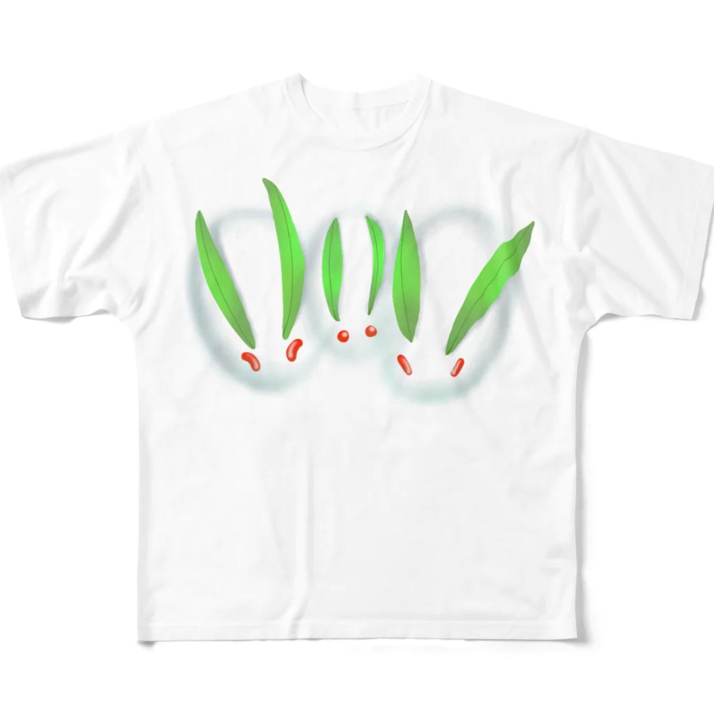 Lily bird（リリーバード）のほわっ 雪うさちゃんず All-Over Print T-Shirt
