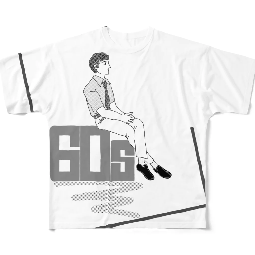 ねこ探知機の60年代レトロボーイ All-Over Print T-Shirt