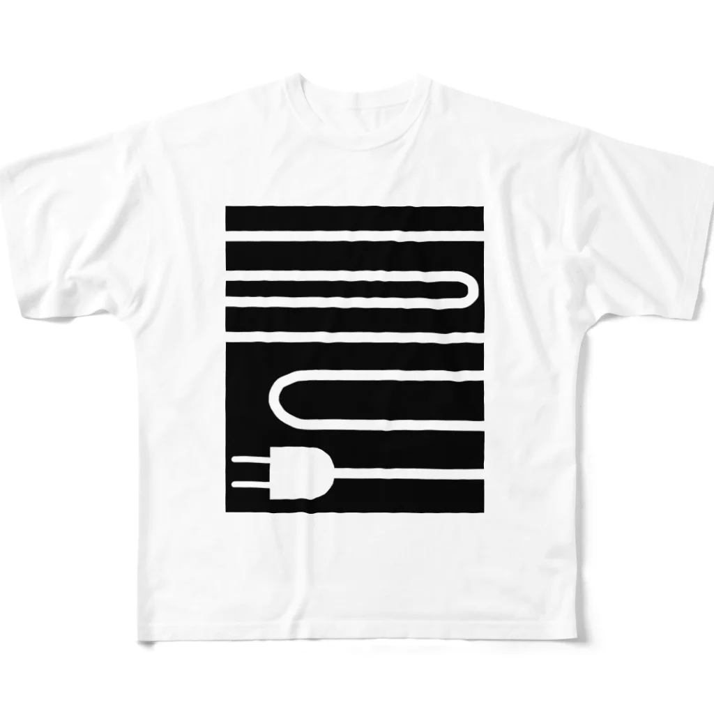 日々碌ストアの充電 フルグラフィックTシャツ