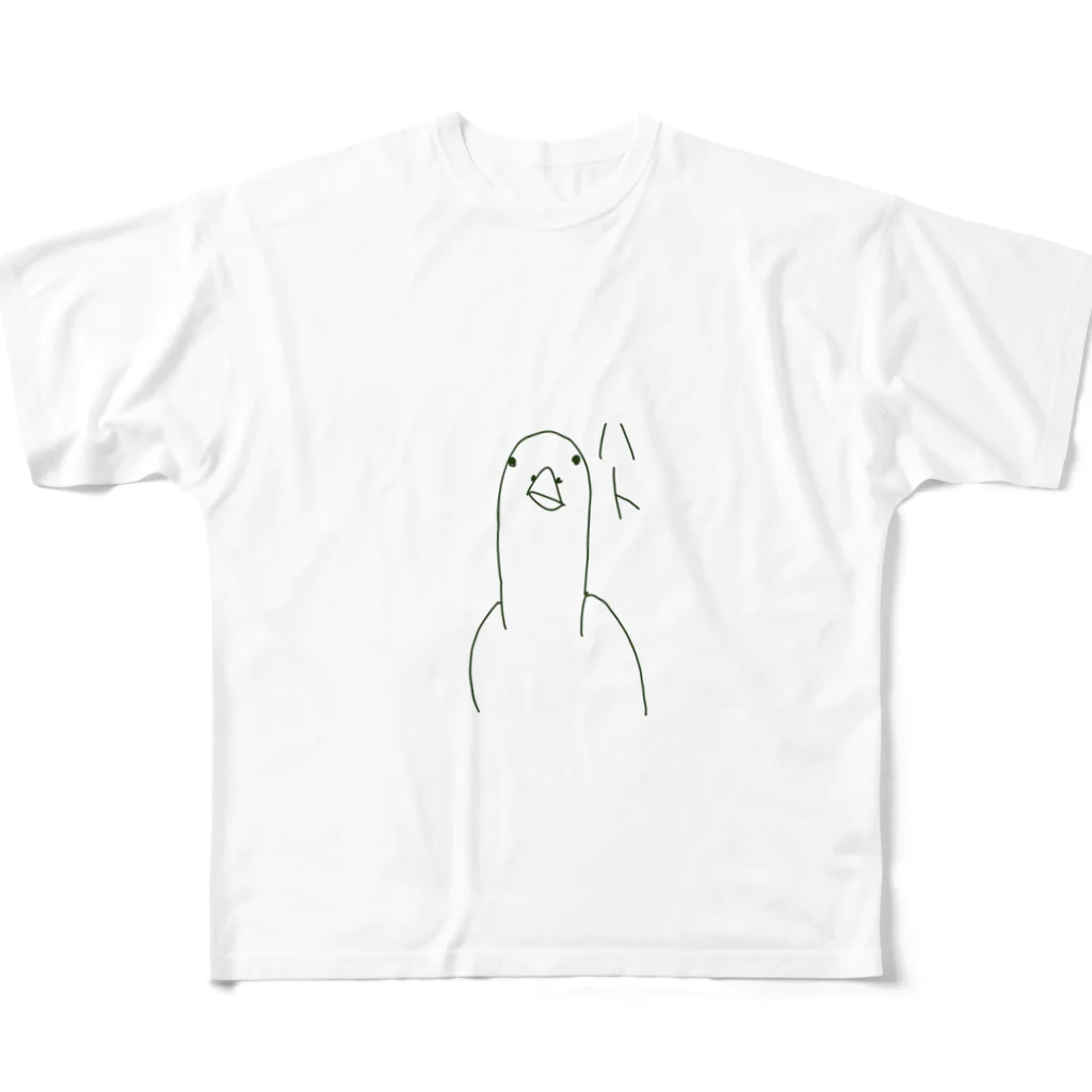 姉妹っぷのハト フルグラフィックTシャツ