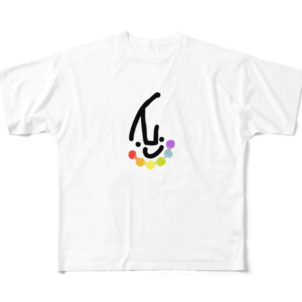 takeと助手のTシャツ屋さんのTJレインボー All-Over Print T-Shirt