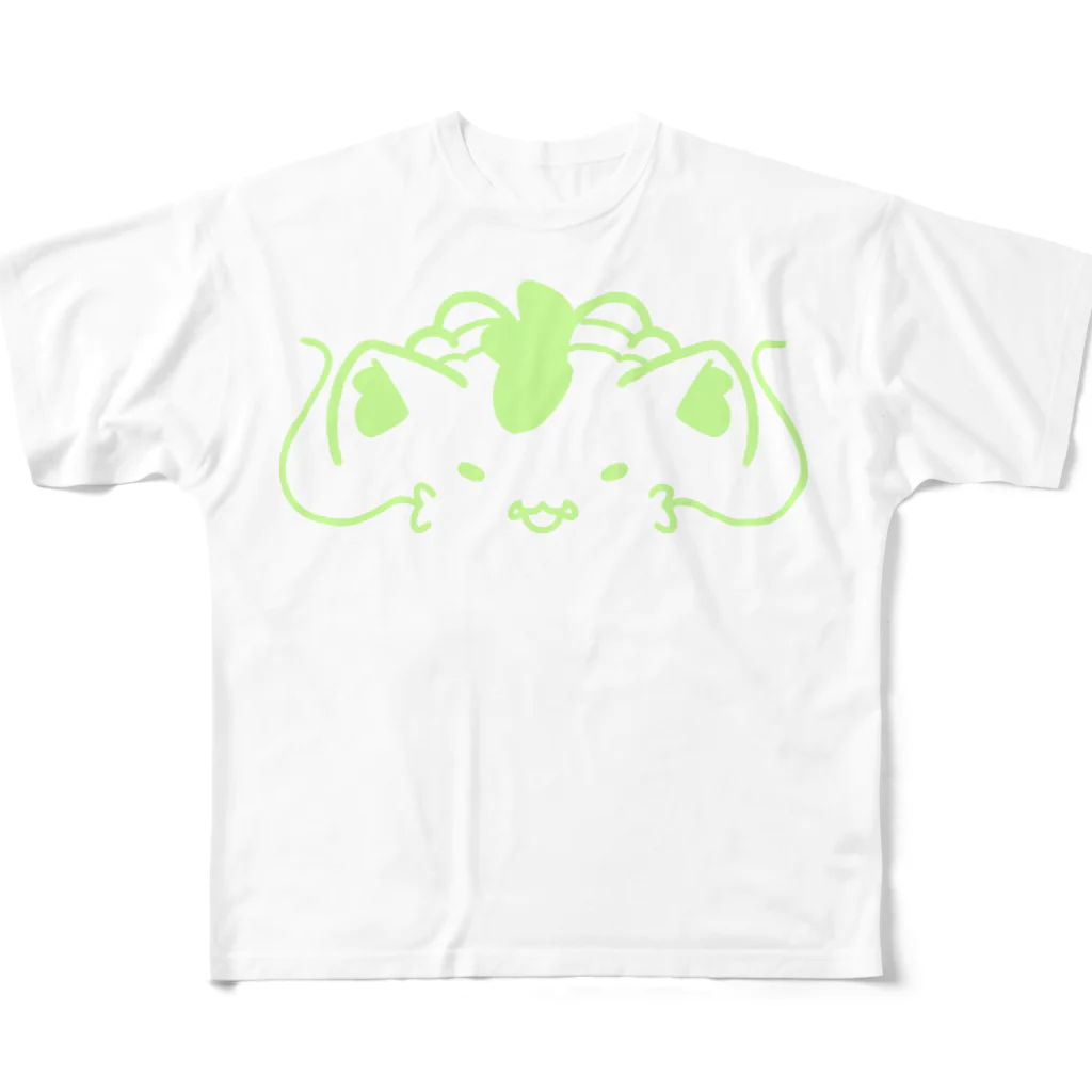 まんまるいやしどうぶつ🍀のたつのおようふく🐲しっぽつき🐉 All-Over Print T-Shirt