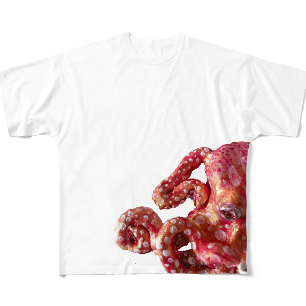 行方白子(ゆくえしらず)のチラッと！オウゴンベニテングダコ(実写) All-Over Print T-Shirt