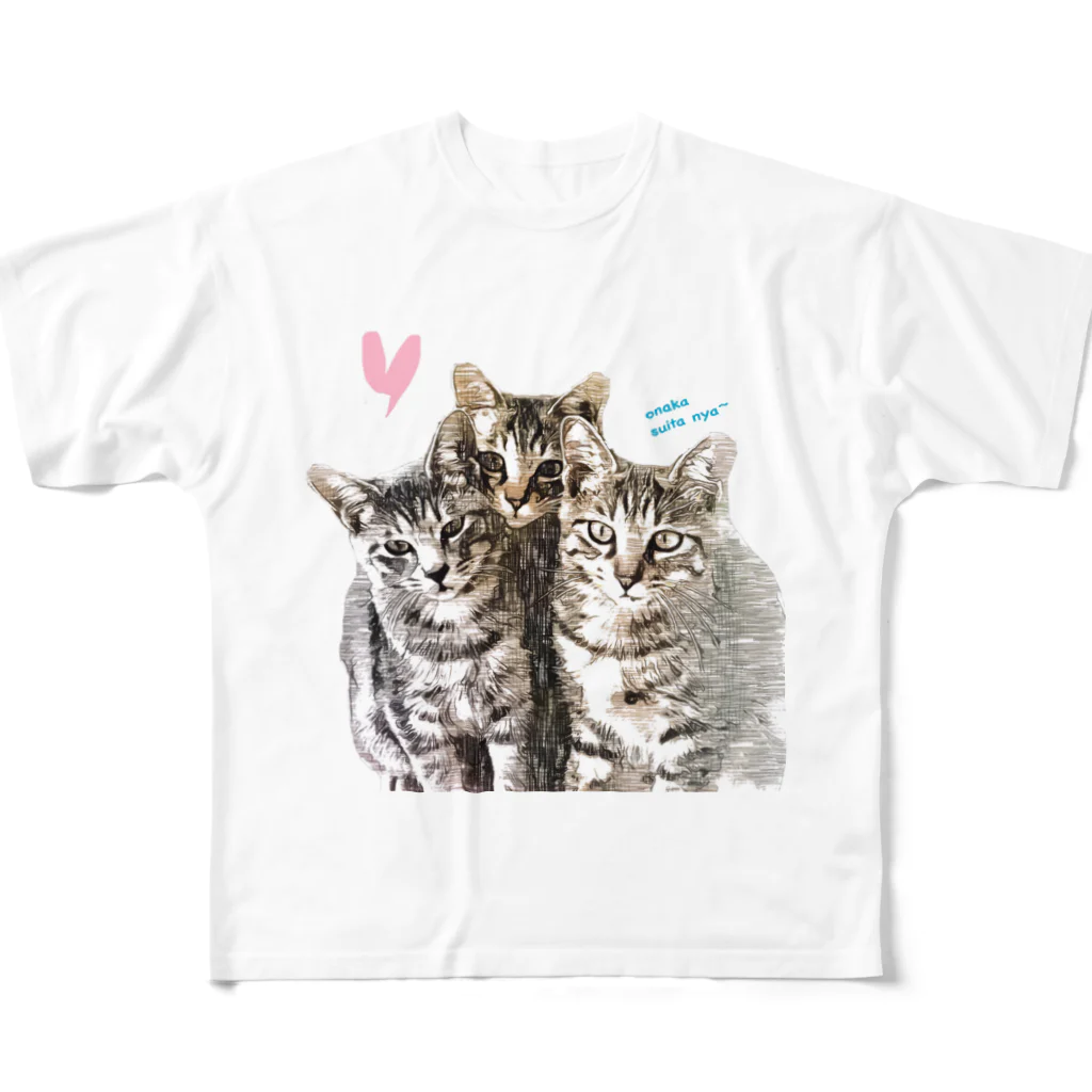 saraの猫 仲良し3兄弟 ラブリーver. All-Over Print T-Shirt