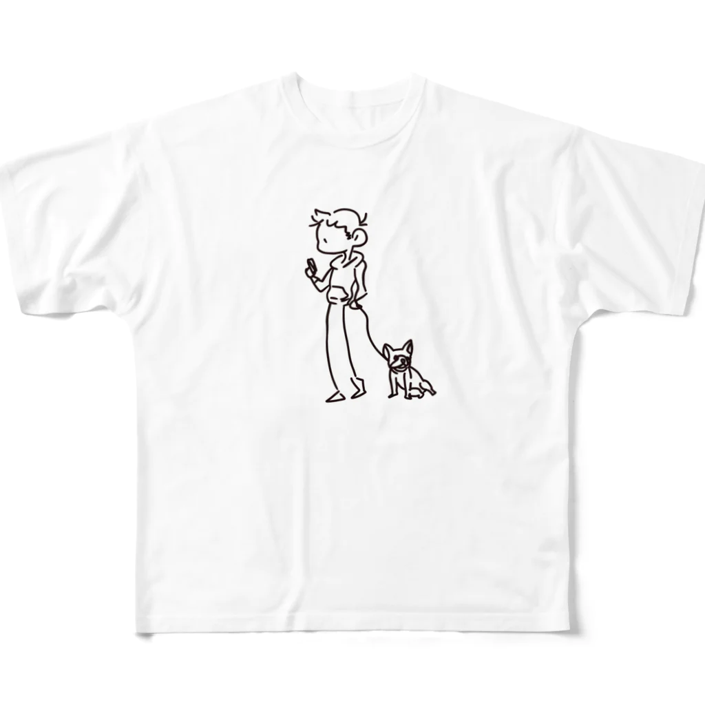 Boston ShopのDog-walking...？ All-Over Print T-Shirt