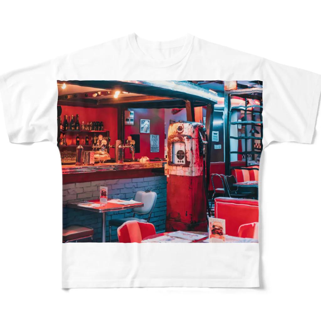 AkasakaBase - アカサカベースのAmerican Diner All-Over Print T-Shirt