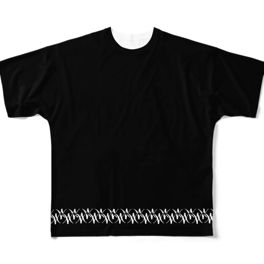 nanashi_の全身黒コーデのワンポイントに フルグラフィックTシャツ