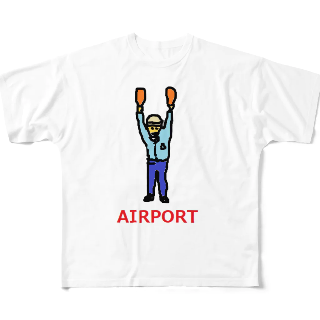 アメリカンベース のエアライン　エアポート　マーシャラー　空港　飛行機 All-Over Print T-Shirt