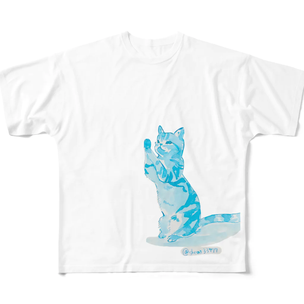 ダンシングひかり☁←お天気のおねだりねこ フルグラフィックTシャツ