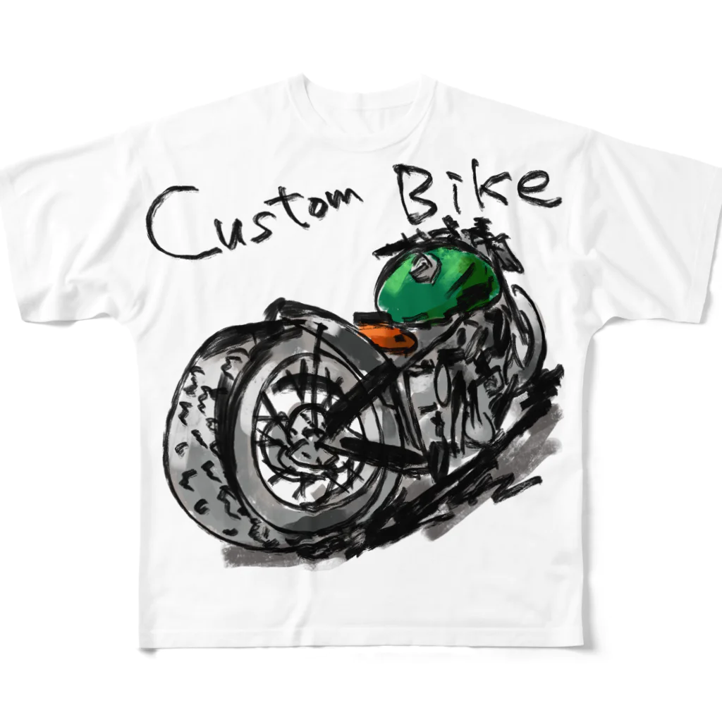 スタジオばんやのカスタムバイク All-Over Print T-Shirt
