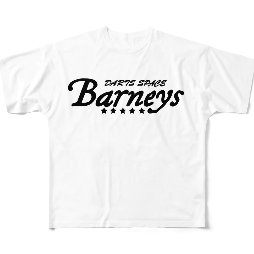 DARTS SPACE BarneysのBarneyロゴ ブラック フルグラフィックTシャツ