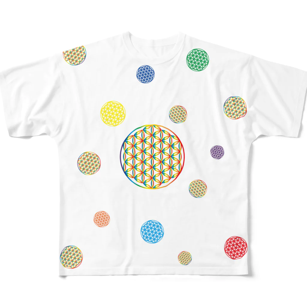 The_Light_Bridgeの虹チャクラ裏版 All-Over Print T-Shirt