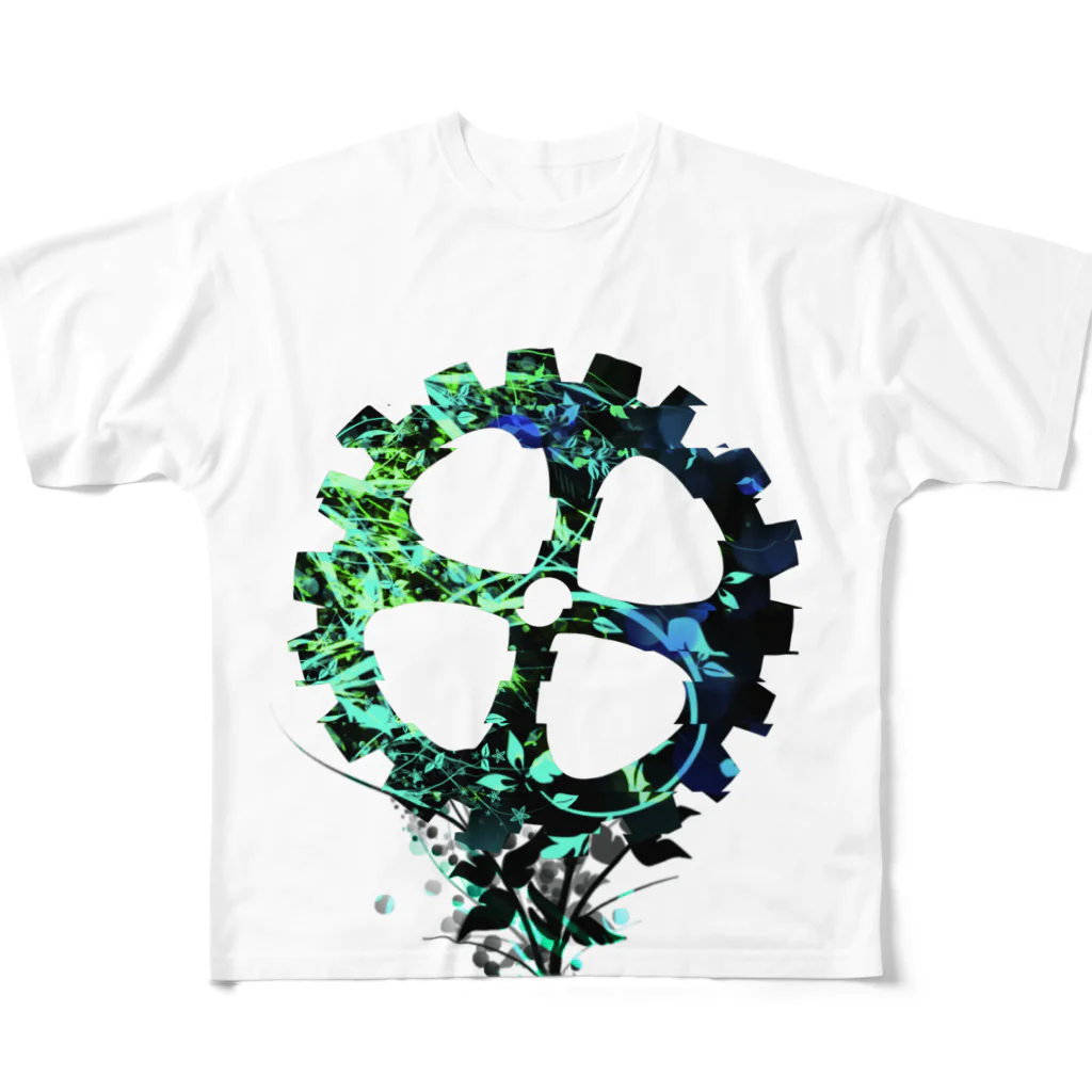 うなせんラボの開花 / UNLB-D-001 All-Over Print T-Shirt