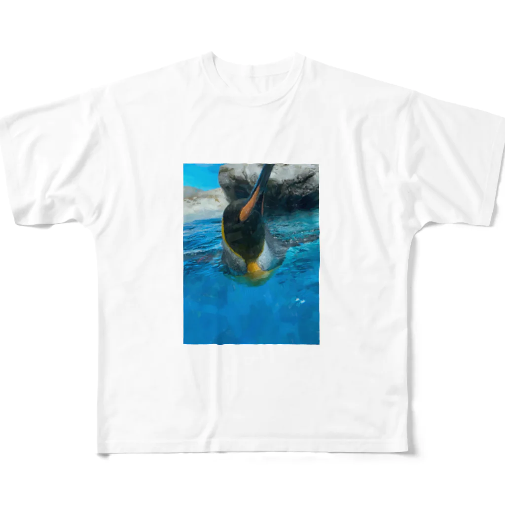 robipanのペンギン フルグラフィックTシャツ