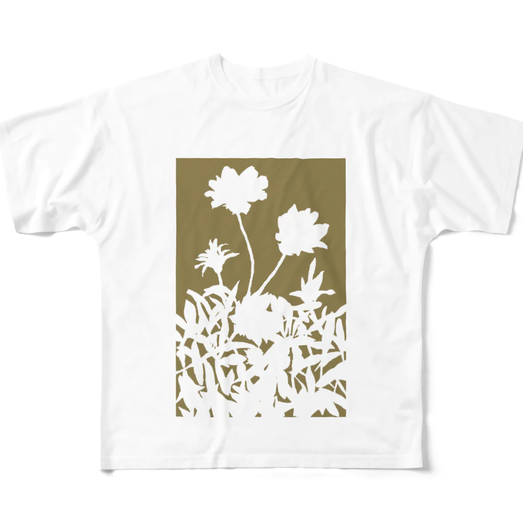 気ままに創作　よろず堂の花咲く小径⑤きいろ フルグラフィックTシャツ