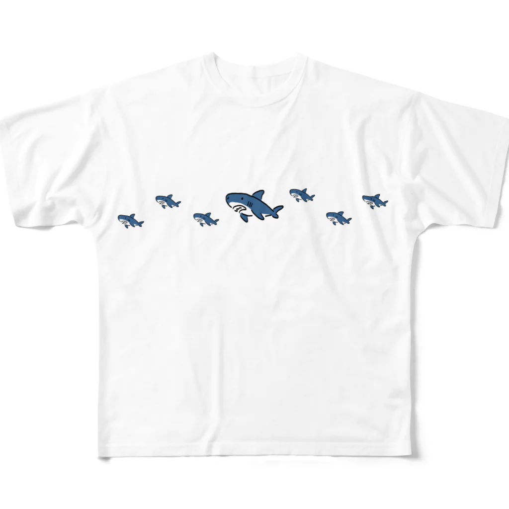 サメ わりとおもいのシンプルなSameの群れ All-Over Print T-Shirt