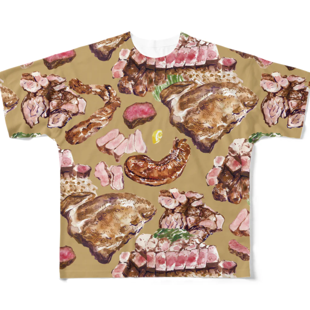 Miho MATSUNO online storeのLove meat. All-Over Print T-Shirt