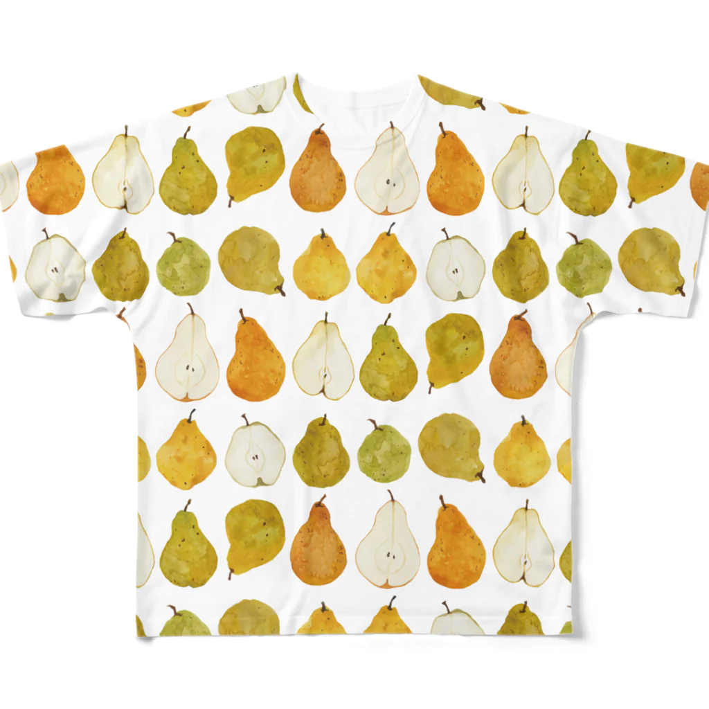 Miho MATSUNO online storeのLovely pears All-Over Print T-Shirt