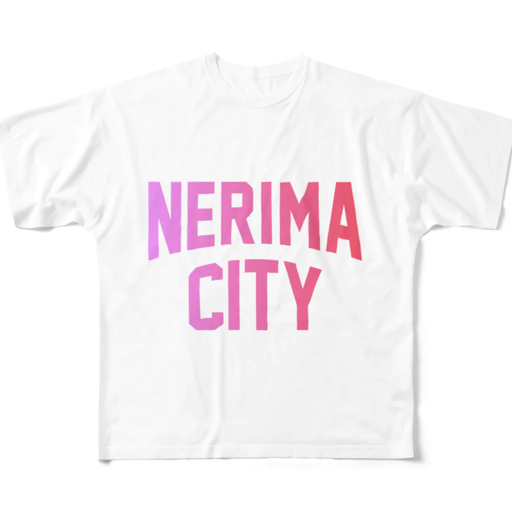JIMOTO Wear Local Japanの練馬区 NERIMA CITY ロゴピンク フルグラフィックTシャツ