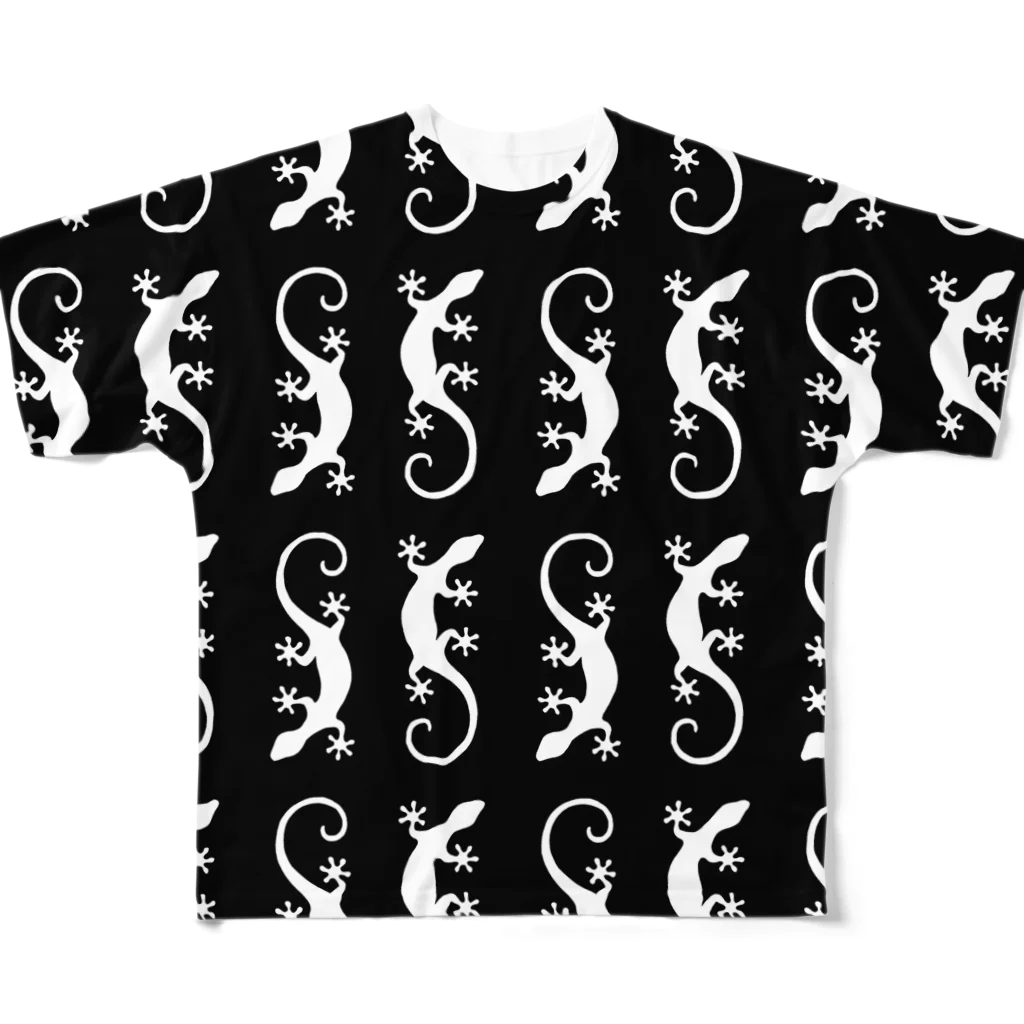 ツバメ堂の白いトカゲたち All-Over Print T-Shirt