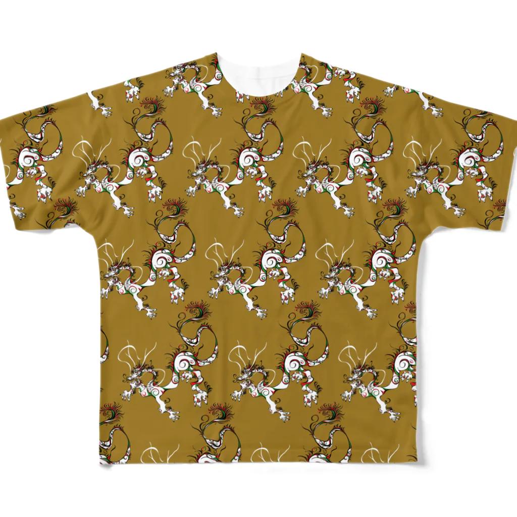 suparnaの龍　パターンからし All-Over Print T-Shirt