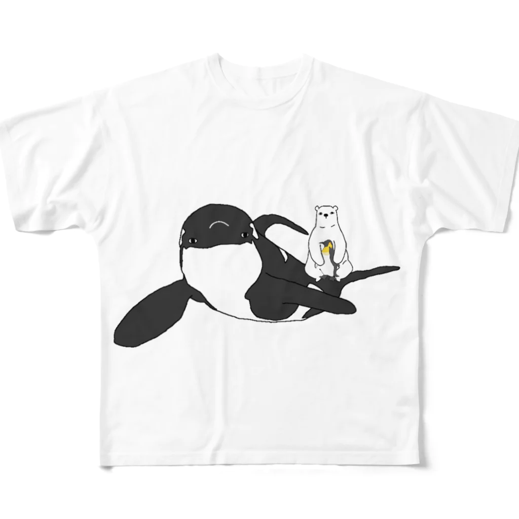 POLAR BEARの食物連鎖の仲良しはこんな感じ All-Over Print T-Shirt